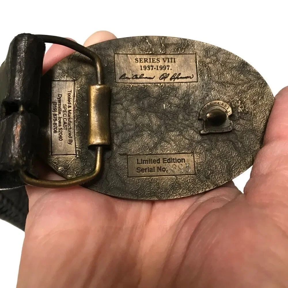Vintage Tractor Implement Supply 60 year Limited Ed. brass buckle & leather belt
